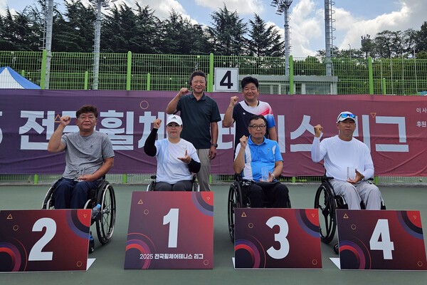 시상자는 문경로 대한장애인테니스협회 수석부회장(좌), 임재훈 대구광역시장애인테니스협회 부회장(우)